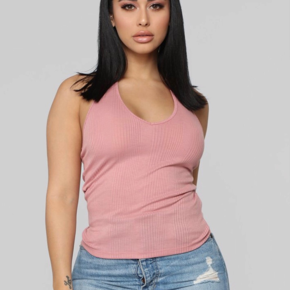 Fashion Nova pink halter top